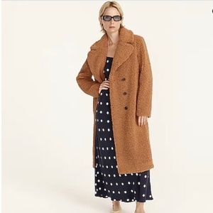 J .Crew $268 Petite Double Breasted Teddy Sherpa Top coat - Size PXS BA548